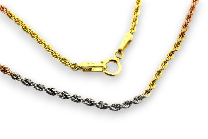 No Reserve Price - Necklace - 18 kt. Rose gold, White gold, Yellow gold 