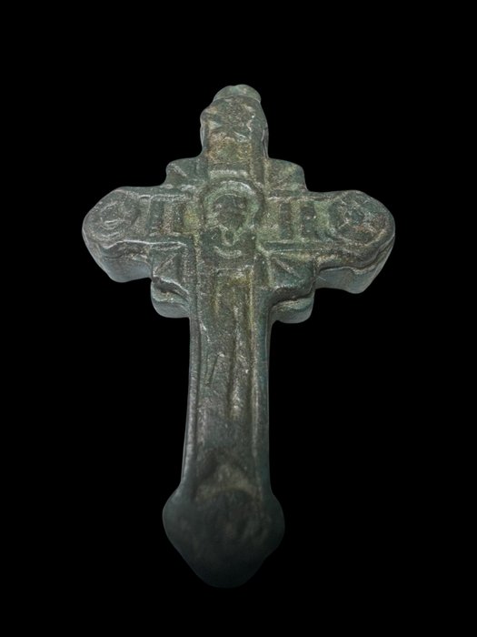拜占庭时期 黄铜色 十字架 - 50 mm