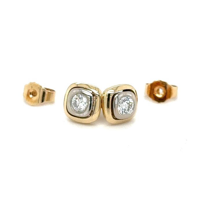 小型钉状耳环 - 白金, 黄金  0.33ct. 圆形 钻石 - 钻石 