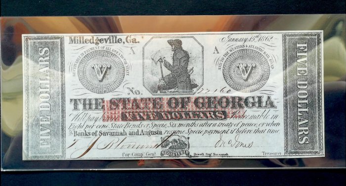 Ηνωμένες Πολιτείες Αμερικής - Απαρχαιωμένο νόμισμα -. 5 Dollars 1862 -  The State of Georgia
