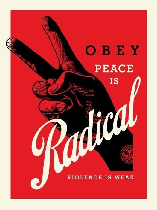 Shepard Fairey (OBEY) (1970) - Obey Radical Peace (Red) + Bonus