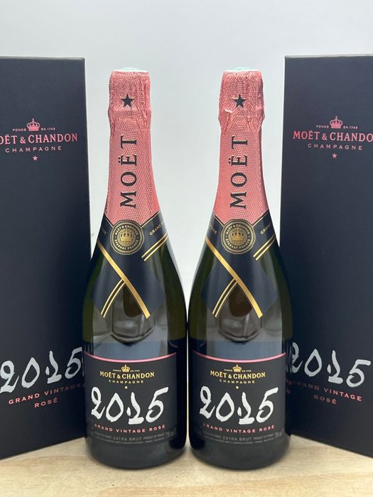 2015 Moët & Chandon, Grand Vintage Rosé - 香槟地 - 2 Bottles (0.75L)