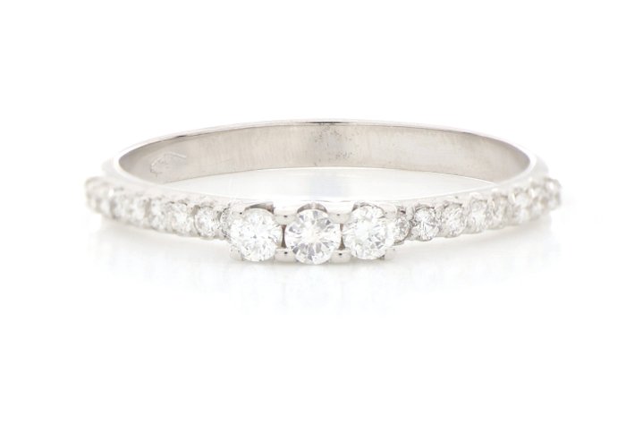 Preview of the first image of No Reserve Price - 18 kt. White gold - Ring - 0.35 ct Diamond - Diamonds.