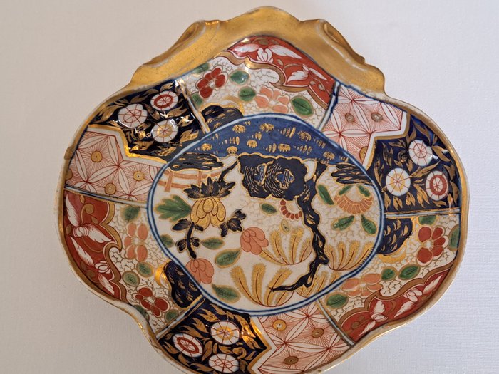 Image 2 of Dish, Coalport Porcelain 'Rock and Tree' Pattern. Period approx. 1810! (1) - Porcelain