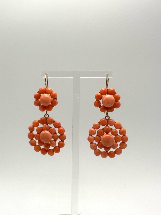 Preview of the first image of 14 kt. Gold - Earrings Coral.