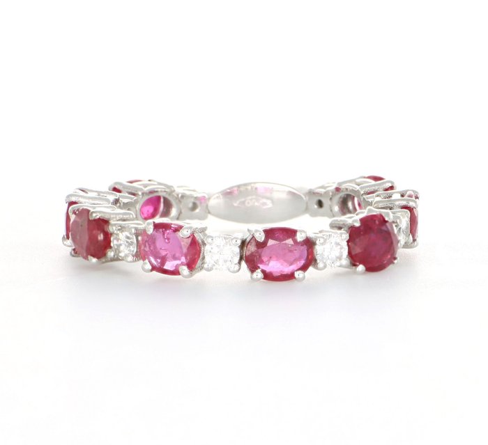 Image 2 of " No Reserve Price " - 18 kt. White gold - Ring - 2.40 ct Ruby - Diamonds