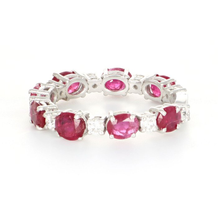 Image 3 of " No Reserve Price " - 18 kt. White gold - Ring - 2.40 ct Ruby - Diamonds
