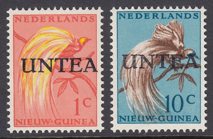 Preview of the first image of Netherlands New Guinea 1963 - UNTEA, fourth issue with large letters - NVPH 47/48.