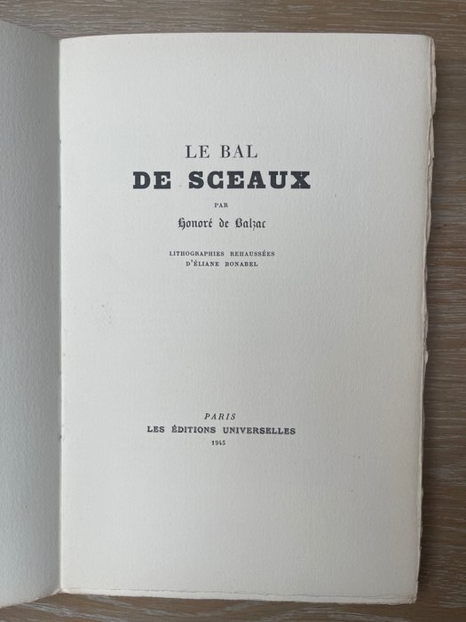 Image 3 of Honoré de Balzac / Éliane Bonabel - Le Bal de Sceaux - 1945