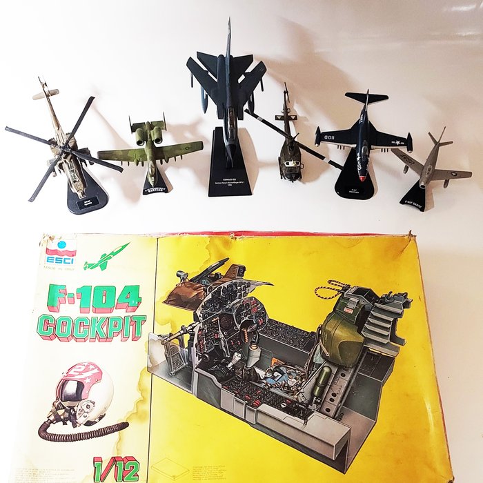 Preview of the first image of Various, ESCI - 6x Fighters Airplanes/Elicopters + F-104 Cockpit Kit - 1990-1999.