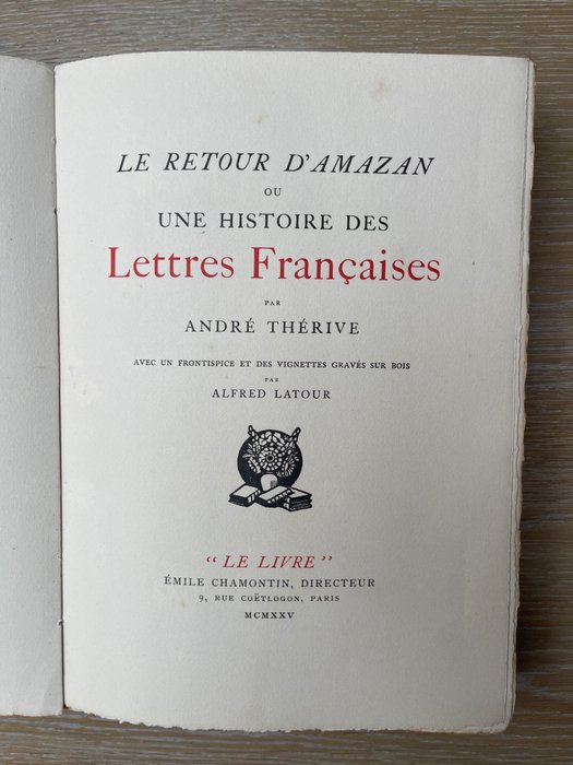 Image 3 of André Thérive - Le Retour d'Amazan ou une Histoire des Lettres Françaises - 1925