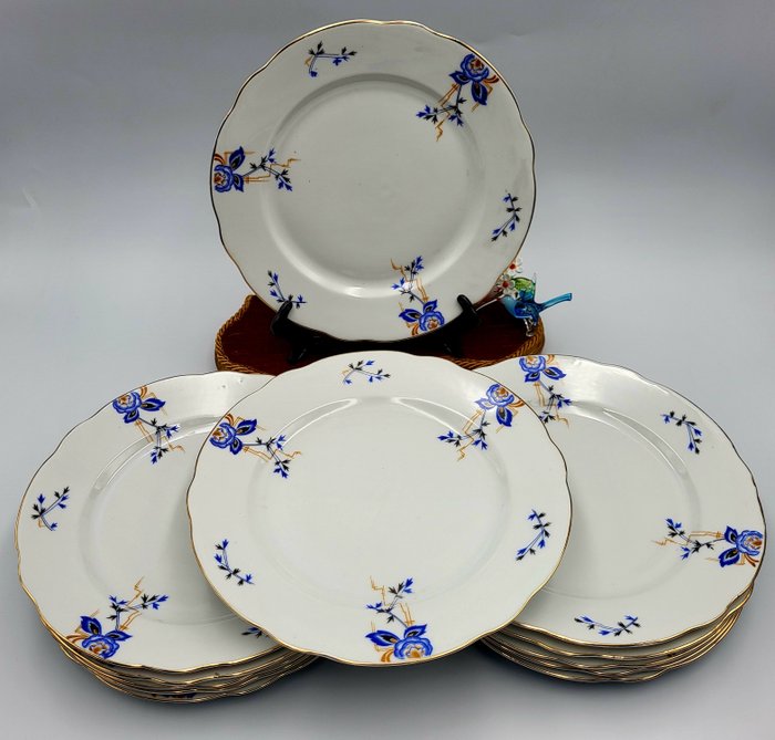 Preview of the first image of Gibson & Son Made in Germany - Appetizers plates (12) - Porcelain, hand painted floral.