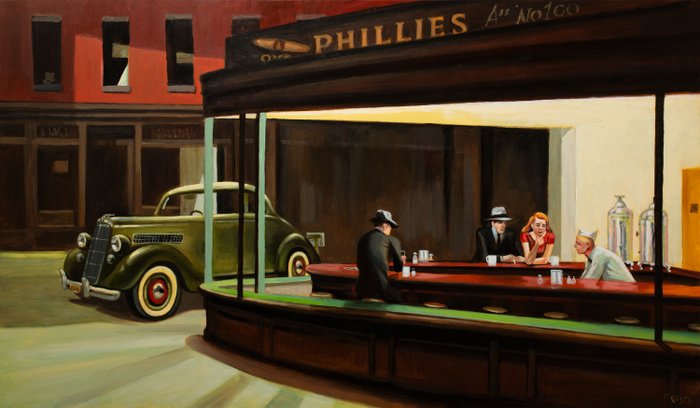 Preview of the first image of Piero Costa - Nighthawks. from Edward Hopper - XL.