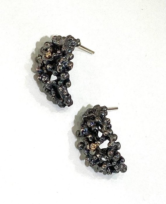 Image 2 of Ale jewels - 925 Silver, Yellow gold - Earrings - Diamonds, No Reserve Price