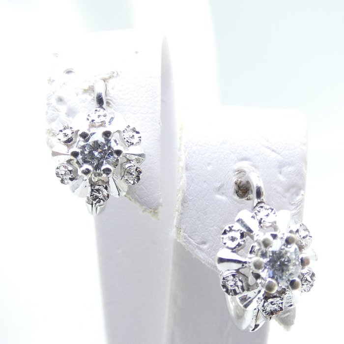Image 2 of 18 kt. White gold - Earrings Diamond