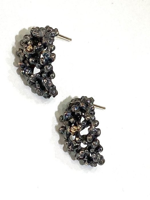 Preview of the first image of Ale jewels - 925 Silver, Yellow gold - Earrings - Diamonds, No Reserve Price.