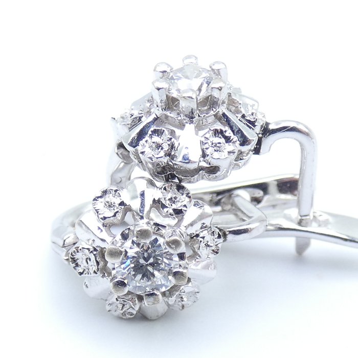 Image 3 of 18 kt. White gold - Earrings Diamond
