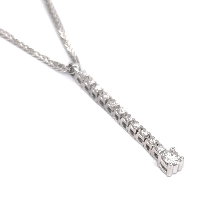 Preview of the first image of 18 kt. White gold - Necklace with pendant - 0.285 ct Diamonds.
