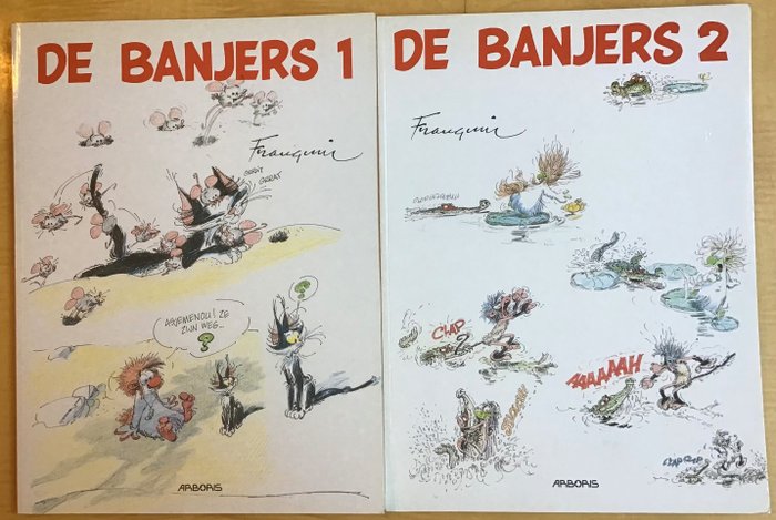 Image 2 of Franquin - 4 albums - Archief Franquin + Guust laadt zijn batterijen op + De Banjers 1 +2 - First e