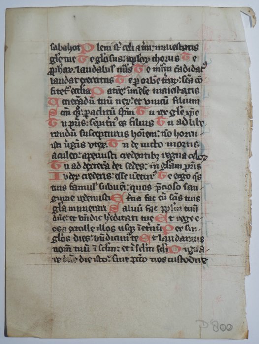 Image 3 of Manuscript - Original leaf from a latin breviary ca. 14th century - 1350