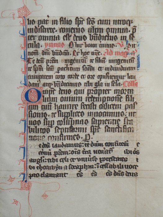 Preview of the first image of Manuscript - Original leaf from a latin breviary ca. 14th century - 1350.