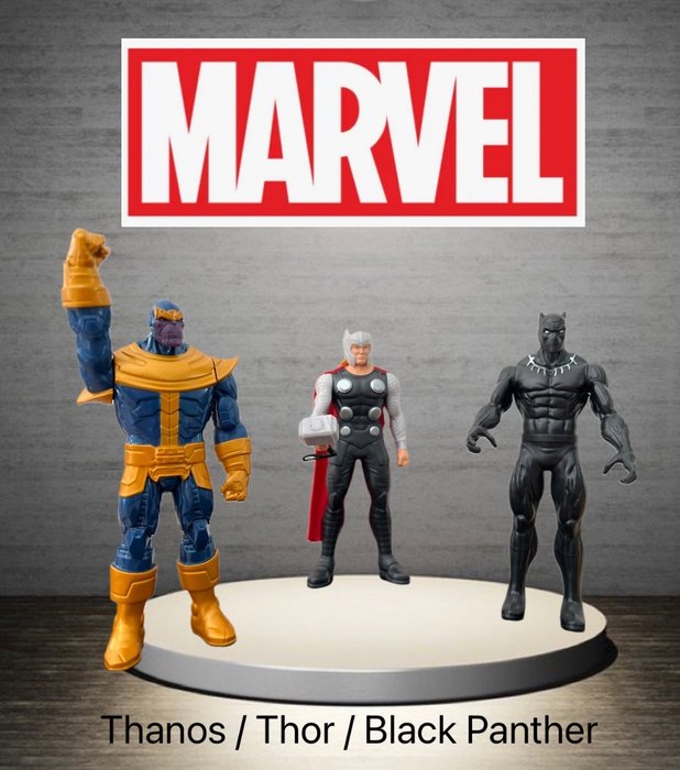 Preview of the first image of Hasbro - Marvel - F5097 AST. - Figure Avengers Thanos, Black Panther, Thor - 2000-present.