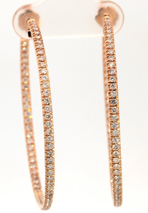 Preview of the first image of 14 kt. Yellow gold - Earrings - 2.00 ct Diamond.
