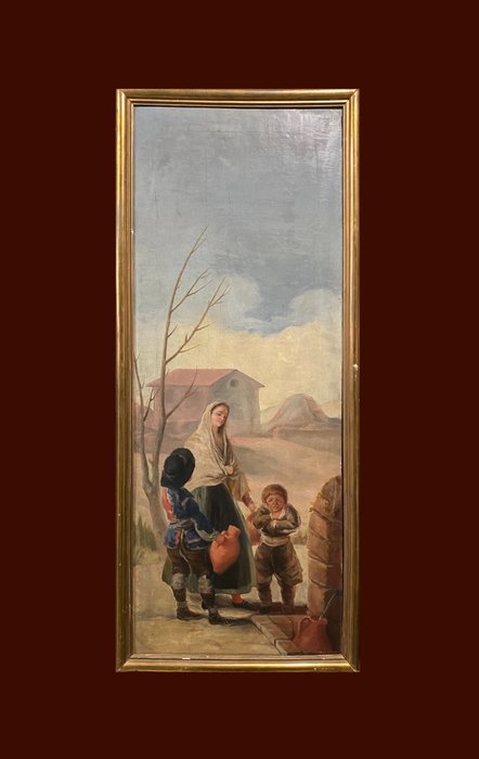Image 2 of École Espagnole (XIX), d'après Francisco de Goya - Femme pauvre et deux gamins
