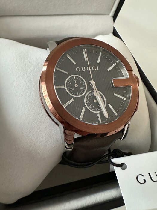 Preview of the first image of Gucci - Chronograph G-Chrono XL Rose Gold - YA101202 - Men - 2011-present.