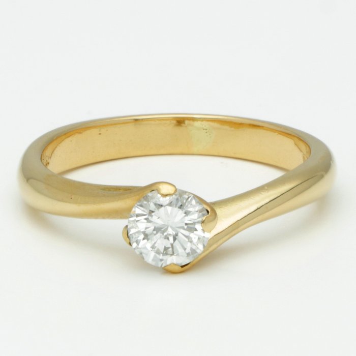 Preview of the first image of 18 kt. Gold - Ring - 0.39 ct Diamond.