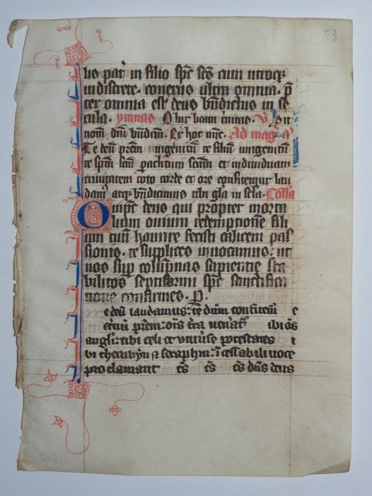 Image 2 of Manuscript - Original leaf from a latin breviary ca. 14th century - 1350