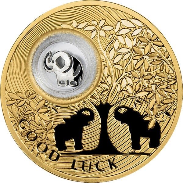 Niue. 2 Dollars 2013 Elephant Lucky Coins III, Proof (.925)  (Bez ceny minimalnej
)