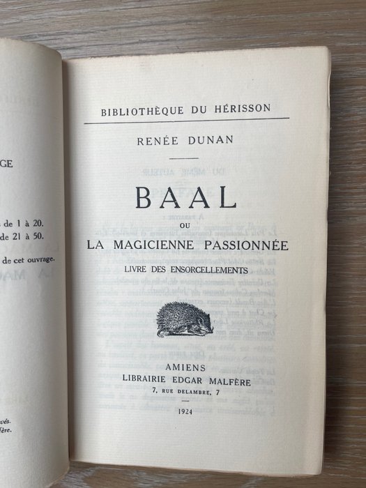 Image 2 of Renée Dunan - Baal ou la magicienne passionnée [ex. sur Hollande] - 1924