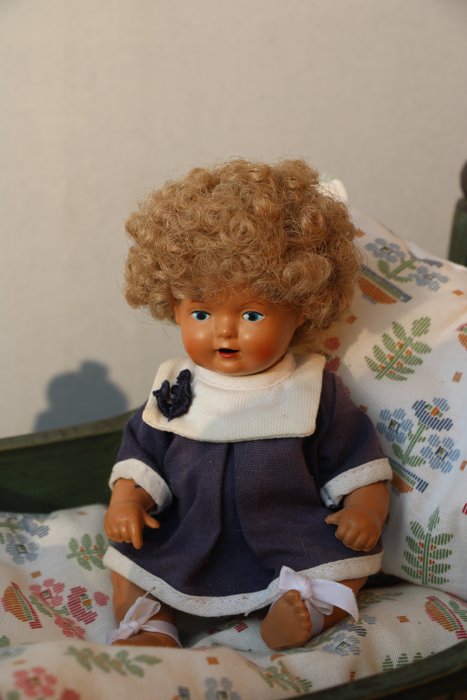 Image 2 of Schildkröt - Vintage - sitting doll with curly head - 1950-1959 - Germany