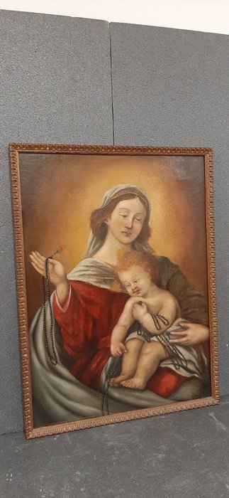 Image 3 of Painting, Madonna of the Rosary with Child (1) - Oil on canvas - Mid 18th century