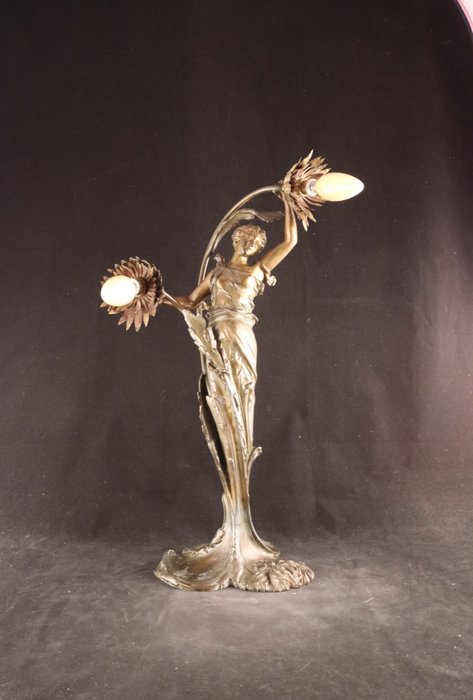 Image 2 of Large sculptural Art Nouveau lamp
