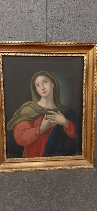 Preview of the first image of Virgin announced (1) - Oil on canvas - Late 19th century.