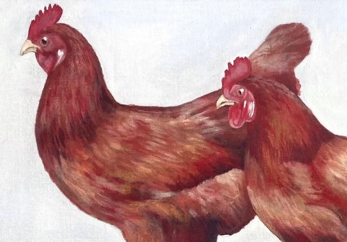Image 3 of Jos Verheugen (1961) - Two chickens, two eggs