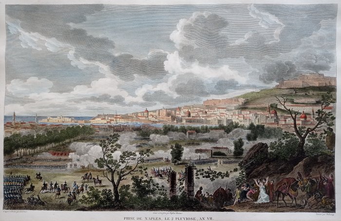 Preview of the first image of Italy, Campania, Napoli; Vernet / Couché - Prise de Naples, le 12 Pluviose, an VII - 1821-1850.