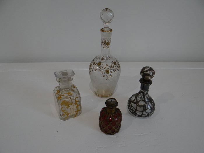 Preview of the first image of perfume bottles (4) - Brass, Crystal, Silver.