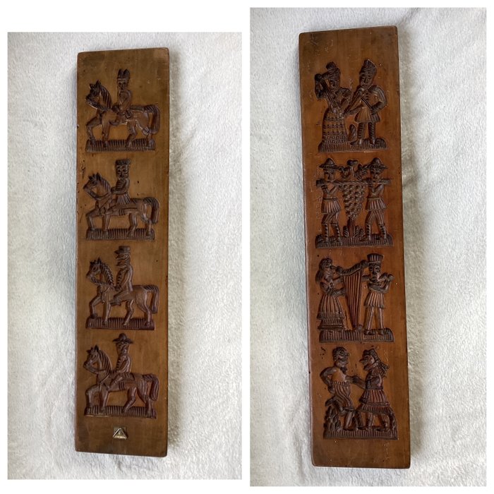 Preview of the first image of Beautiful double-sided cut gingerbread board - fruit tree wood - 19th century.