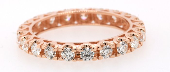 Preview of the first image of 14 kt. Pink gold - Ring - 1.20 ct Diamond - Diamonds.