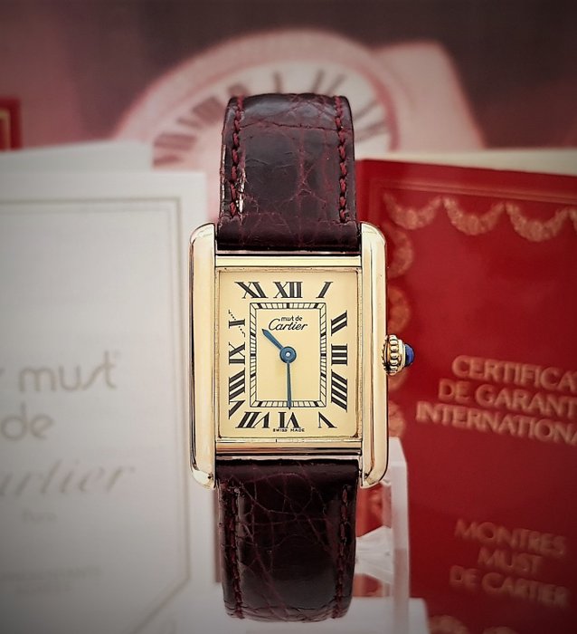 Preview of the first image of Cartier - Must de Cartier Tank - Ref. 2415 - "NO RESERVE PRICE" - Women - 2000-2010.