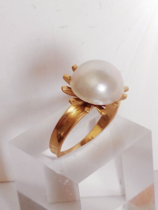 Image 2 of 18 kt. Yellow gold - Ring - 3.00 ct - japanese/mabe pearl