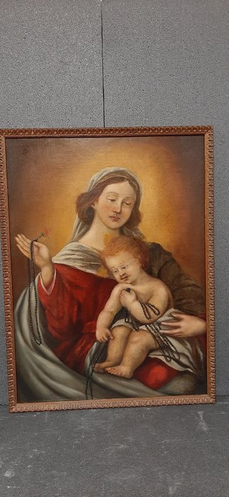Image 2 of Painting, Madonna of the Rosary with Child (1) - Oil on canvas - Mid 18th century