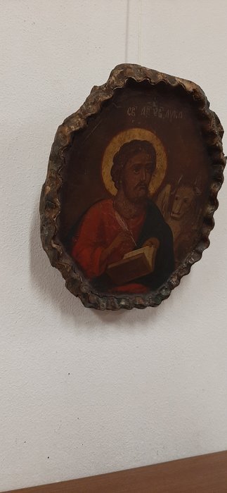 Image 2 of Icon - Saint Luke the Evangelist - oil on the table - 19th century