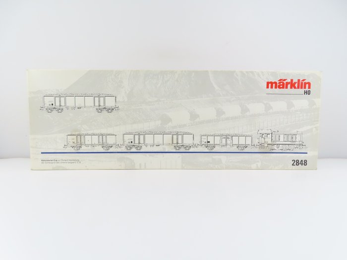 Image 3 of Märklin H0 - 2848 - Train set - 5-part set "Cement train" with diesel locomotive CCB 215 with 4 ope