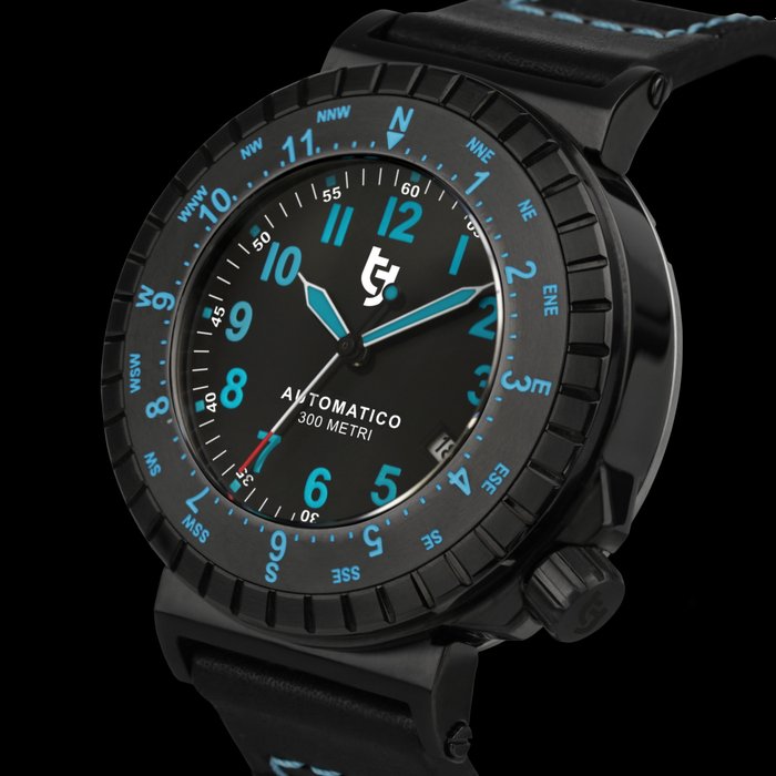 Image 2 of Tecnotempo - Diver's 300M WR "Aviator" - Limited Edition - - TT.300G.NNBL (Black/Blue) - Men - 2023