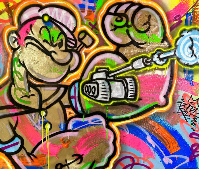 Preview of the first image of Doped Out M (1988) - Gold Popeye - Acrilic madness.