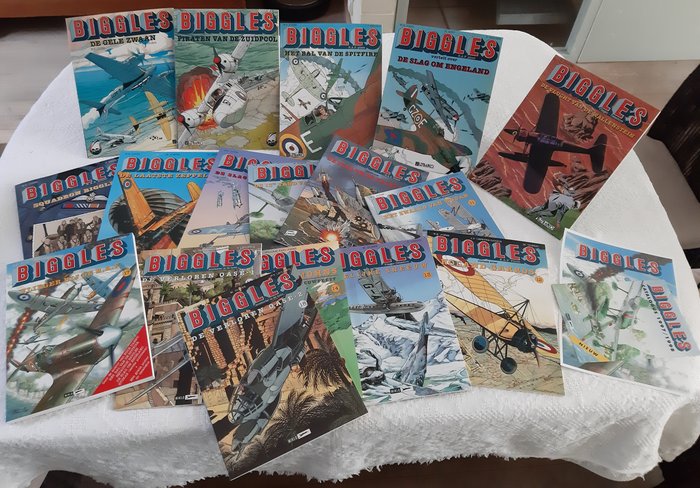 Preview of the first image of Biggles 1 t/m 18 minus nr 16 - Diverse titels - Softcover - First edition - (1990/2001).